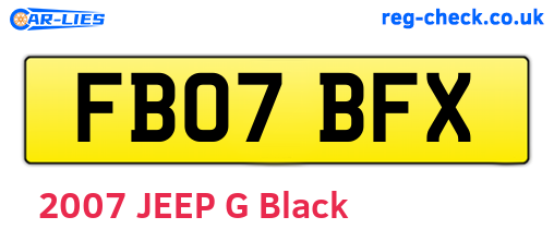 FB07BFX are the vehicle registration plates.