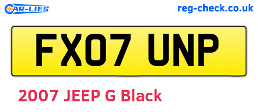 FX07UNP are the vehicle registration plates.