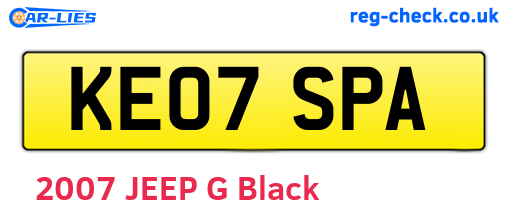 KE07SPA are the vehicle registration plates.