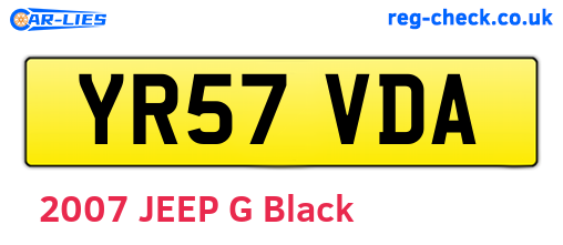 YR57VDA are the vehicle registration plates.