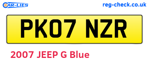 PK07NZR are the vehicle registration plates.