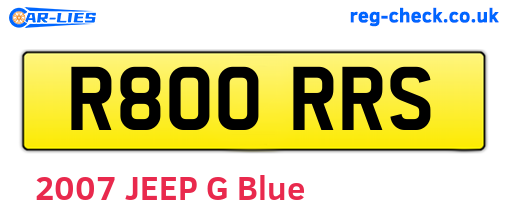 R800RRS are the vehicle registration plates.