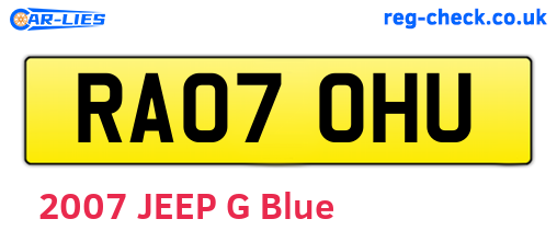 RA07OHU are the vehicle registration plates.