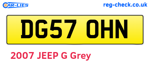 DG57OHN are the vehicle registration plates.