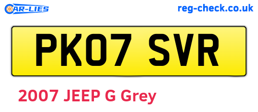 PK07SVR are the vehicle registration plates.