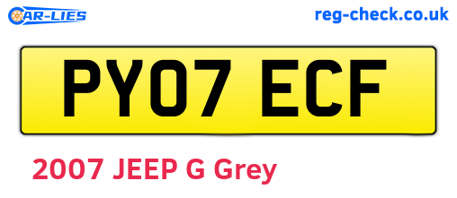 PY07ECF are the vehicle registration plates.