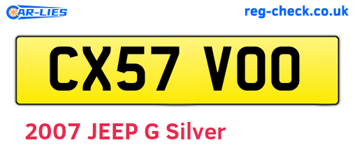 CX57VOO are the vehicle registration plates.