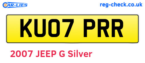 KU07PRR are the vehicle registration plates.