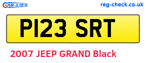 P123SRT are the vehicle registration plates.