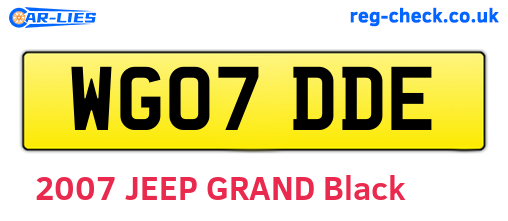 WG07DDE are the vehicle registration plates.