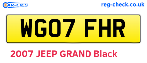 WG07FHR are the vehicle registration plates.