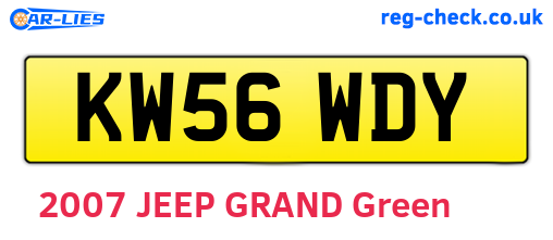 KW56WDY are the vehicle registration plates.