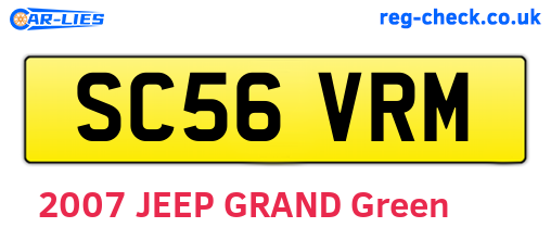SC56VRM are the vehicle registration plates.