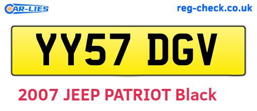 YY57DGV are the vehicle registration plates.