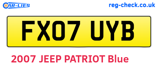 FX07UYB are the vehicle registration plates.