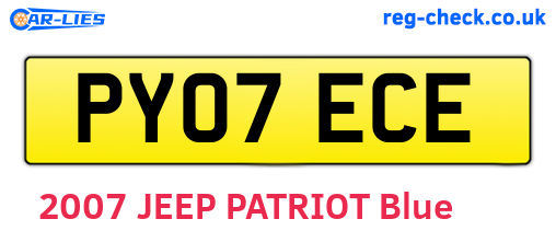 PY07ECE are the vehicle registration plates.