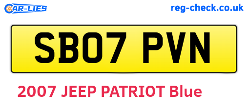 SB07PVN are the vehicle registration plates.
