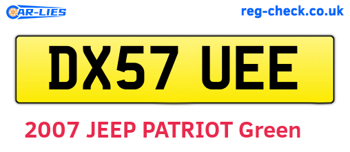 DX57UEE are the vehicle registration plates.