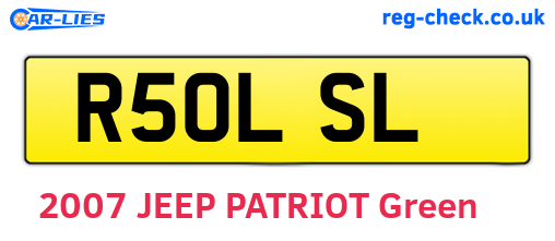 R50LSL are the vehicle registration plates.