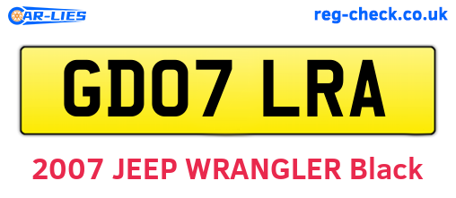 GD07LRA are the vehicle registration plates.