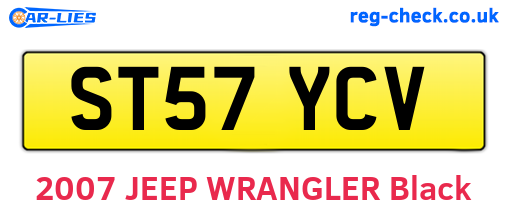 ST57YCV are the vehicle registration plates.