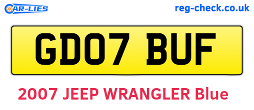GD07BUF are the vehicle registration plates.