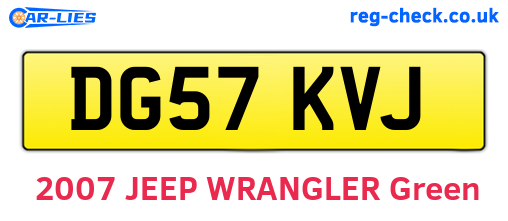 DG57KVJ are the vehicle registration plates.