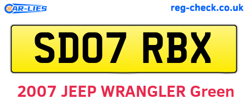 SD07RBX are the vehicle registration plates.