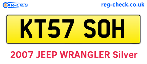 KT57SOH are the vehicle registration plates.