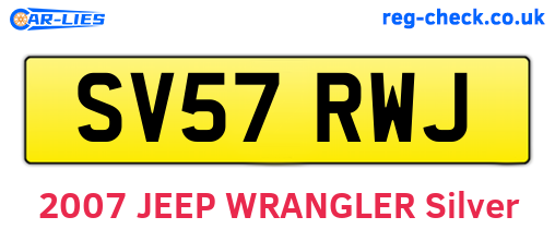 SV57RWJ are the vehicle registration plates.