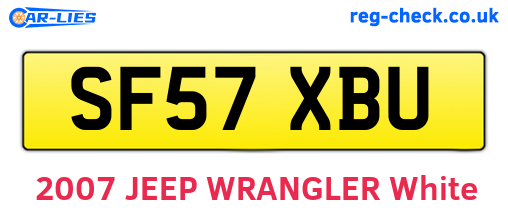 SF57XBU are the vehicle registration plates.