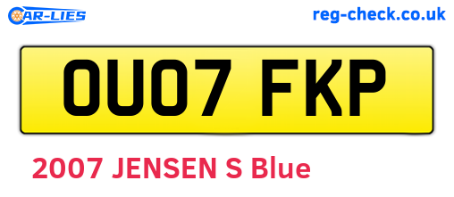 OU07FKP are the vehicle registration plates.