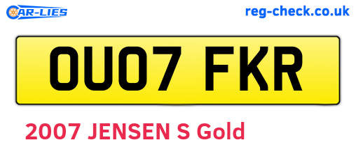 OU07FKR are the vehicle registration plates.