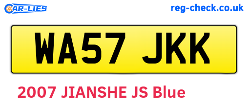 WA57JKK are the vehicle registration plates.