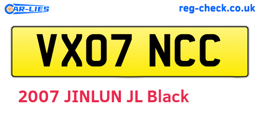 VX07NCC are the vehicle registration plates.