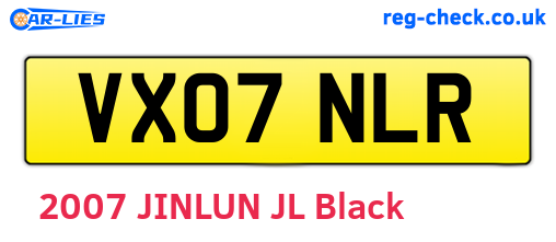 VX07NLR are the vehicle registration plates.