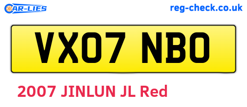 VX07NBO are the vehicle registration plates.