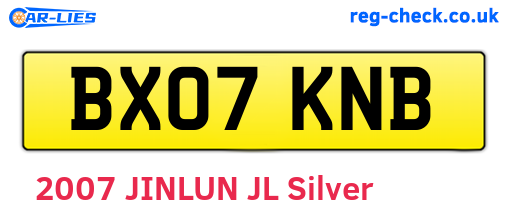 BX07KNB are the vehicle registration plates.