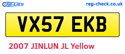 VX57EKB are the vehicle registration plates.