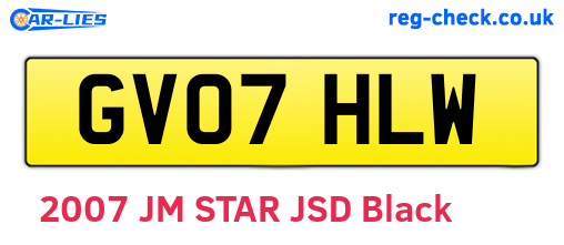 GV07HLW are the vehicle registration plates.