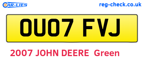 OU07FVJ are the vehicle registration plates.