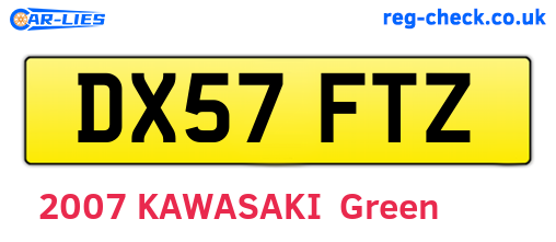 DX57FTZ are the vehicle registration plates.