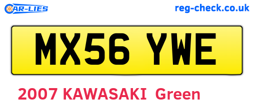 MX56YWE are the vehicle registration plates.
