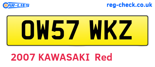 OW57WKZ are the vehicle registration plates.
