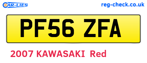 PF56ZFA are the vehicle registration plates.