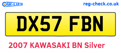 DX57FBN are the vehicle registration plates.