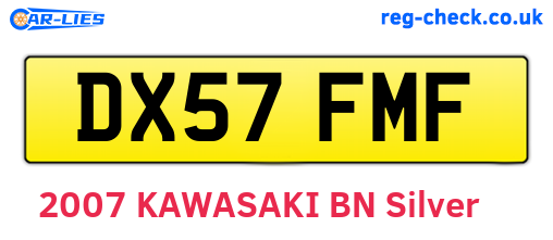 DX57FMF are the vehicle registration plates.