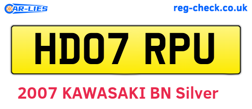 HD07RPU are the vehicle registration plates.