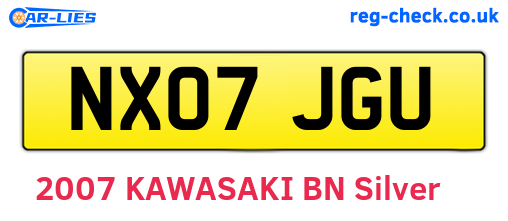NX07JGU are the vehicle registration plates.