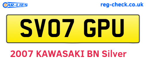 SV07GPU are the vehicle registration plates.